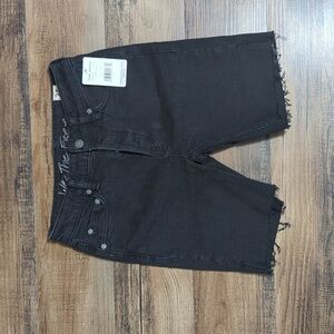 NWT Free‎ People Cutoff Black Denim Bermuda Shorts Size 25/0
